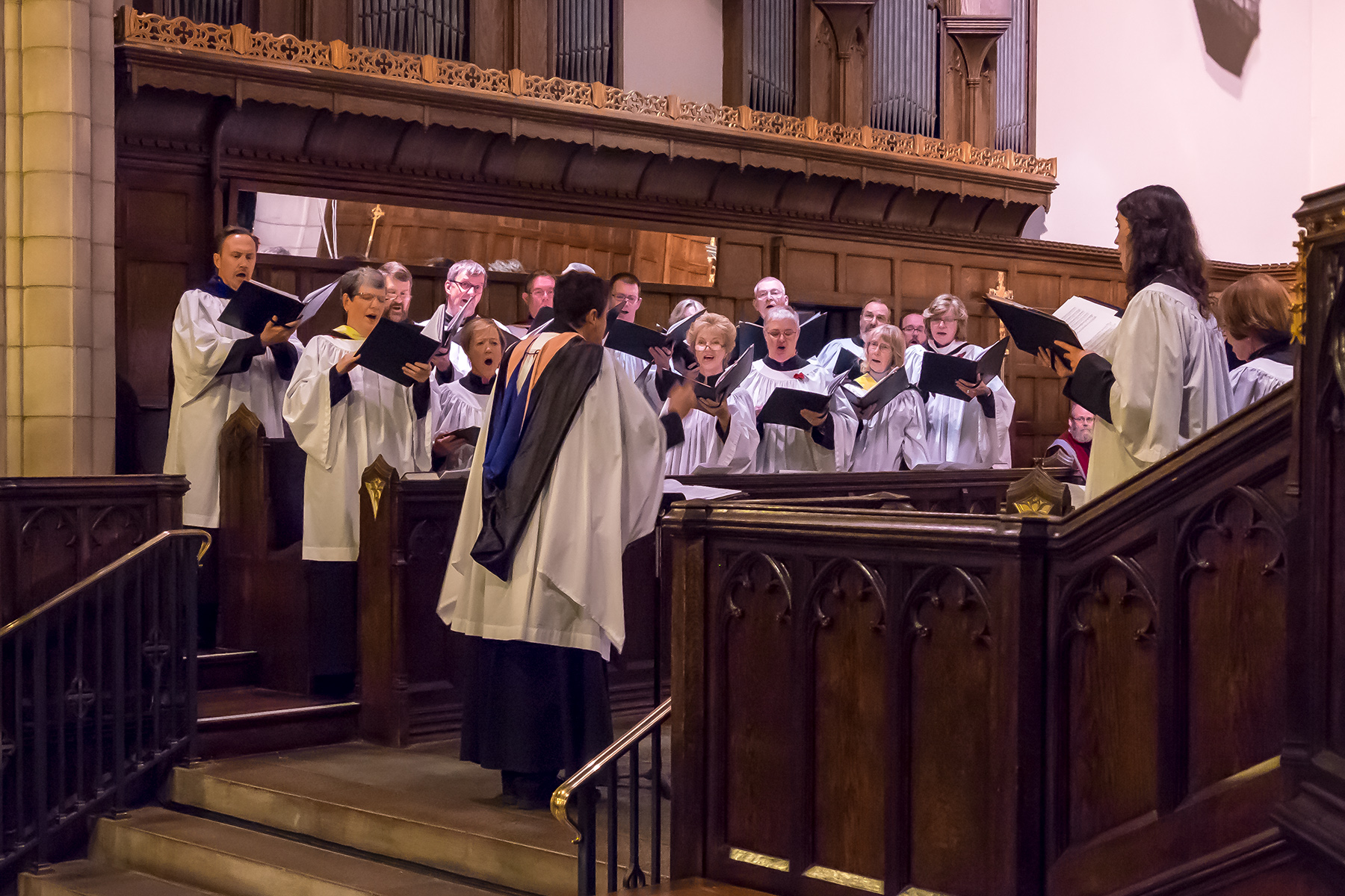 Simon conducting the choir of Grace and St. Stephen's Episcopal Church, Colorado Springs